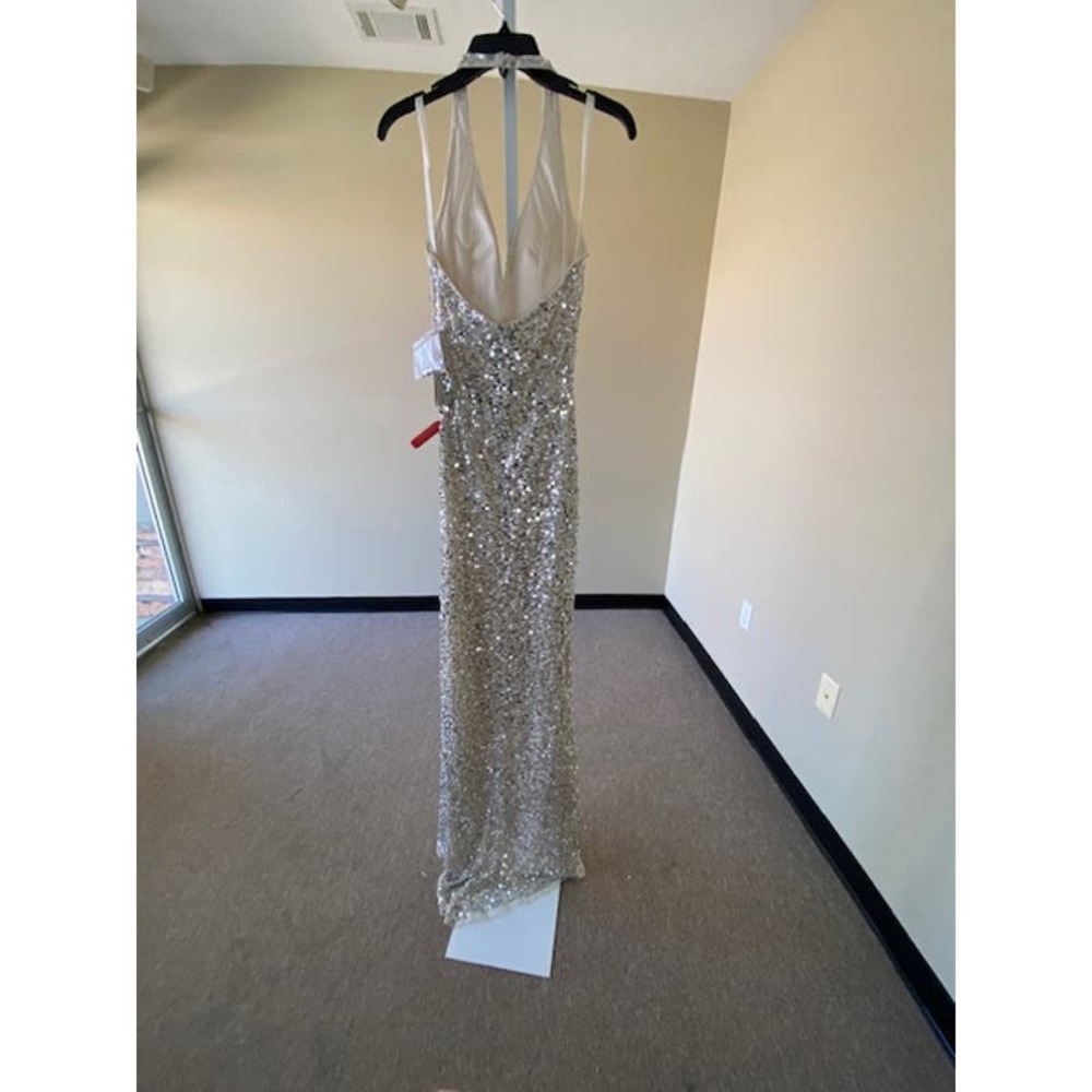 Mac Duggal Nwt Sequined Halter Strap Column Gown … - image 7